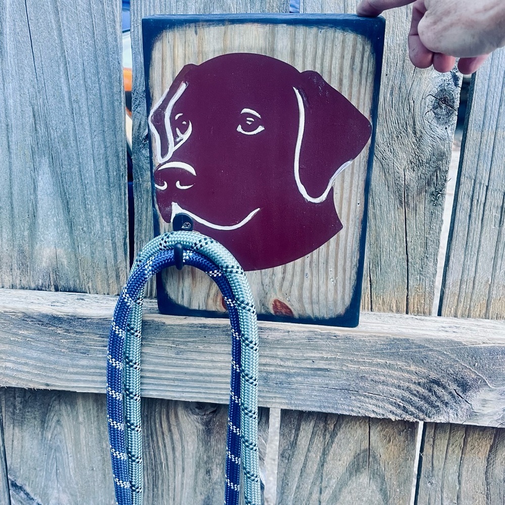 Rustic Dog Leash Holder | Handmade Wooden Pet Hook | Durable & Outdoor Safe